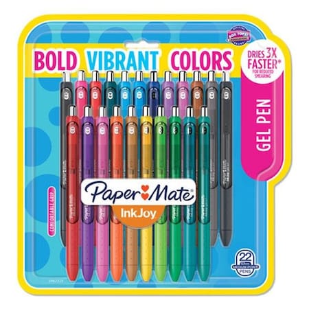 Paper Mate Papermate 2062225 0.7 mm Gel Pen; Assorted Ink - 22 per Set 2062225